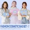 2 PCS Initial Makeup Bags for Women: Cosmetic Bag for Travel Toiletry - Birthday Gifts for 11 12 13 14 15 16 17 18 Years Old Girl Graduation Teacher Gift- Teen Girl Gifts Trendy Stuff - Blue Z view 2
