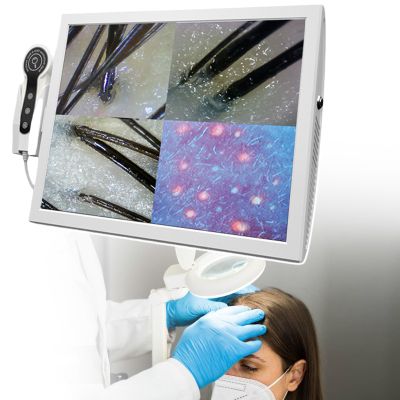 HCAUYNN Skin Hair Scalp Detector,Hair Follicle Facial Skin Moisture Analyser, 11 Inch Hd LCD Screen Microscope Tester,110V