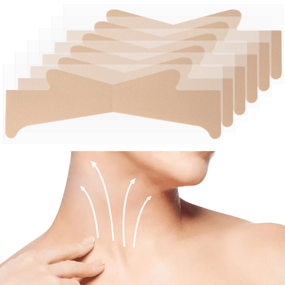 SmallCat 6 PCS Neck Lifting Tape, Invisible Neck Tape for Women, High Elastic Neck Tape Lifting, Breathable Neck Strip for Neck Skin Care, Wrinkles, Neck Lines Improve