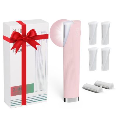 PELCAS Electric Dermaplaning Tool Kit for Women Face with LED Light, Facial Mini Dermaplaning Razor with 6 Blades, 3 Speeds 2 in 1 Facial Peach Fuzz Hair & Exfoliation Removal System at Home BV18-712