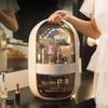 A1DFDFGOQSFG Make Up Bag Portable Handle Cosmetic Storage Box Oval Transparent Cosmetic Storage Display Cabinet Large Capacity Jewelry Cosmetic Box Perfume Organizer(D) (C 26cm/10.23inch) view 3