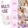 2 PCS Initial Makeup Bags for Women: Cosmetic Bag for Travel Toiletry - Birthday Gifts for 11 12 13 14 15 16 17 18 Years Old Girl Graduation Teacher Gift- Teen Girl Gifts Trendy Stuff - White A view 4