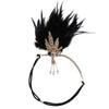 1920s Women Feather Crystal Headband,Flapper Headband Feather Headband Tassel Head Bands Rhiestones Headpiece Head Chain for Women(B) view 1