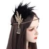 1920s Women Feather Crystal Headband,Flapper Headband Feather Headband Tassel Head Bands Rhiestones Headpiece Head Chain for Women(B) view 2
