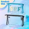 AellasNervalt Preppy Patch Cosmetic Bags - 2Pcs SPF Chenille Varsity Letter Blue Toiletry Bag Black Large Clear Waterproof Portable Makeup Bag Clutch Purse Travel Bag for Women view 2