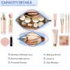 2 PCS Initial Makeup Bags for Women: Cosmetic Bag for Travel Toiletry - Birthday Gifts for 11 12 13 14 15 16 17 18 Years Old Girl Graduation Teacher Gift- Teen Girl Gifts Trendy Stuff - Blue A view 4