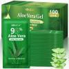 100 Pack Bulk Aloe Vera Gel, 99% Pure Aloe Vera Gel for Face, Hair, Skin, Body, Sunburn Relief, Hydrating Aloe Gel Travel Size Suitable for All Skin Types, Aloe Gel for After Sun Skin Care Relief view 1