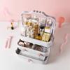 A1DFDFGOQSFG Dust-Proof Makeup Organizer Portable Travel Jewelry Organizer Box with Drawers Tray Clear Storage Box view 3