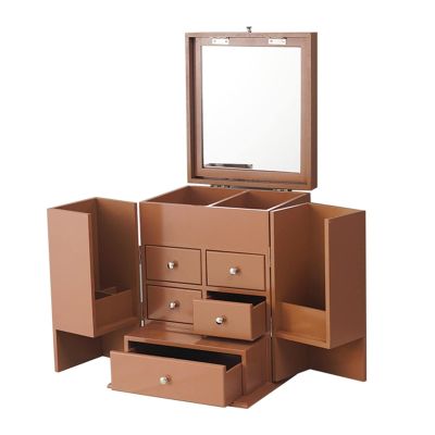 A1DFDFGOQSFG Make Up Bag Multifunctional Makeup Storage Box Multi-layer with Drawer White Makeup Box Bedroom Dresser Jewelry Countertop Lipstick Perfume Organizer(B) ()