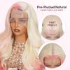 13 * 6Pink Synthetic Hair Wig Lace Front Glueless Body Wave Ombre Blonde Pink Pre Plucked HD Transparent Lace Breathable Ready to Wear with Baby Hair for Women view 3