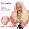 13 * 6Pink Synthetic Hair Wig Lace Front Glueless Body Wave Ombre Blonde Pink Pre Plucked HD Transparent Lace Breathable Ready to Wear with Baby Hair for Women view 4