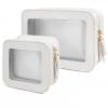 FFpaw Clear Makeup Bag Set for Women, Travel White Makeup Pouch Waterproof Cosmetic Bags with Zipper Clear Toiletry Bag for Traveling Small Make up Pouch for Purse Mini Cosmetic Case Car Organizer view 1