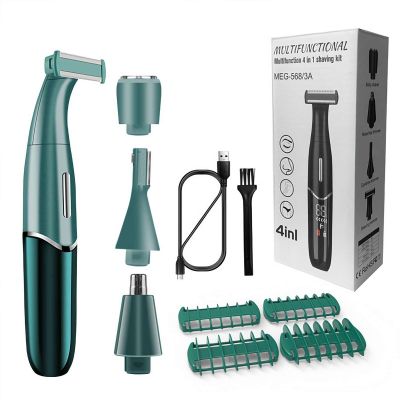 NinthAvenue Basics 4-in-1 Men's Electric Shaver, Wet & Dry, USB Rechargeable, Green