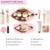 2 PCS Initial Makeup Bags for Women: Cosmetic Bag for Travel Toiletry - Birthday Gifts for 11 12 13 14 15 16 17 18 Years Old Girl Graduation Teacher Gift- Teen Girl Gifts Trendy Stuff - Light Pink K view 3