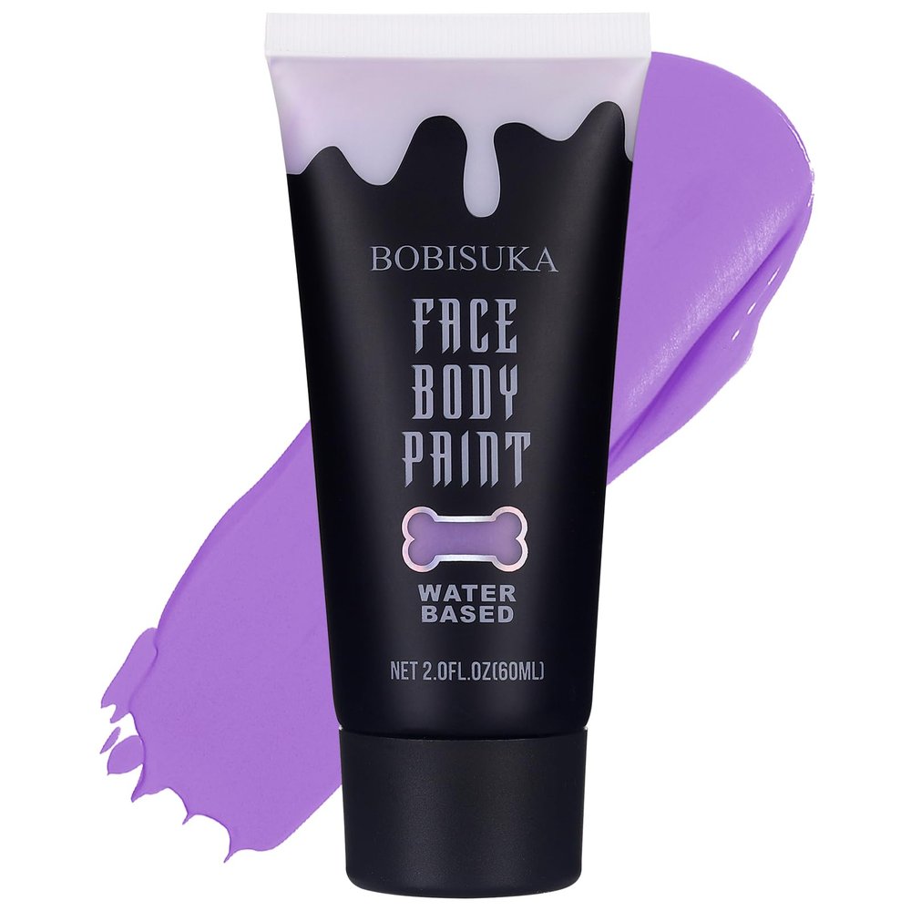 BOBISUKA Light Purple Face Body Paint, Water Based Face Painting for Art Theater Halloween Party Cosplay Clown SFX Makeup for Women Adults Teens, Non-Toxic Washable