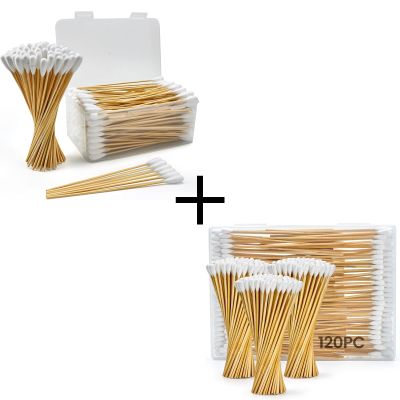 Accesfire 200pcs Large Cotton Swabs+120pcs Middle Head Cotton swabs