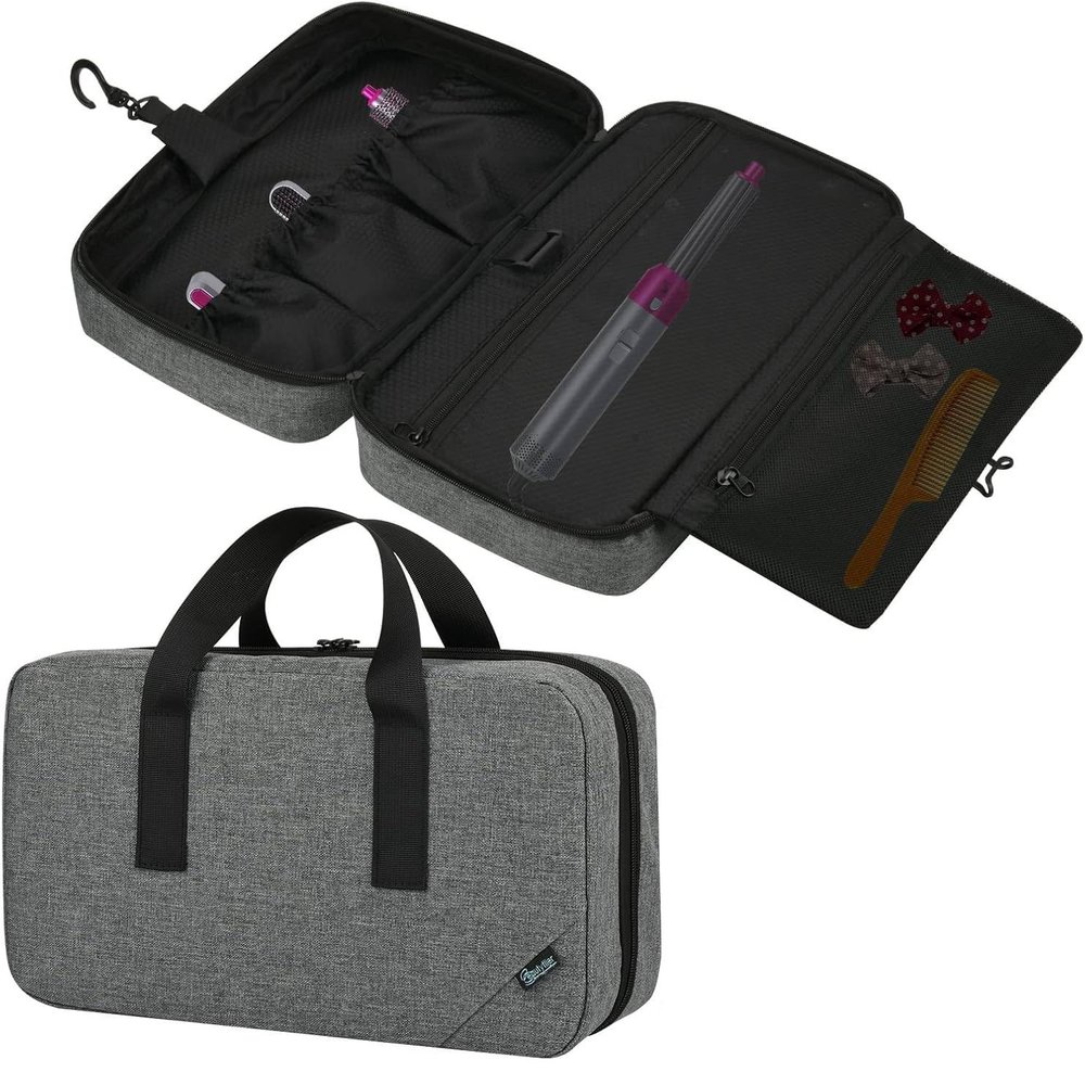 Beautyflier Travel Storage Bag Compatible with Dyson Airwrap Styler, Portable Organizer for Airwrap Styler and Attachments, Carrying Case for Shark FlexStyle Attachments, Great for Travel (Bag Only)