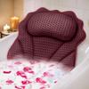 Bath Pillow RUVINCE Ergonomic Luxury Bathtub Pillow with Head,Neck, Shoulder and Back Support, 4D Bath Pillows for tub with 6 Powerful Suction Cups, Fits All Bathtub, Spa Tub, Hot Jacuzzi (Dark red) view 1