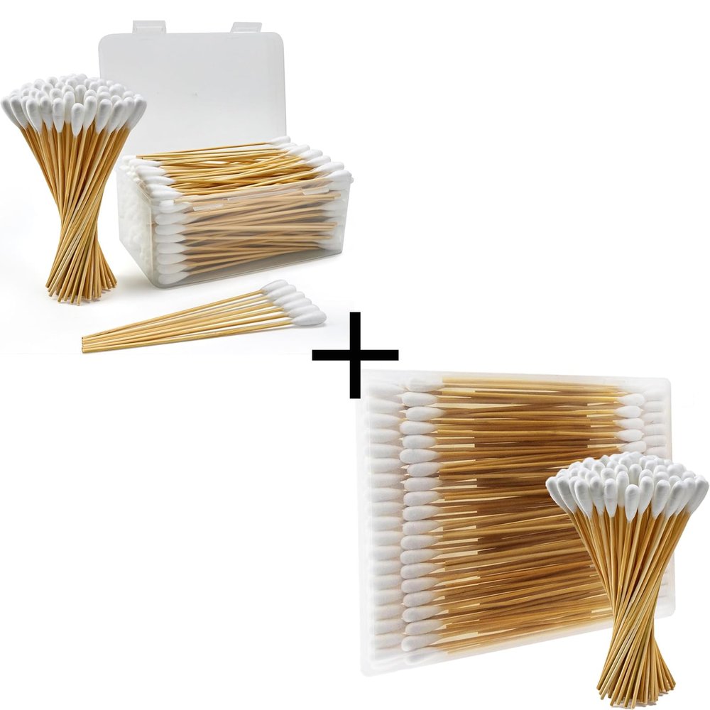 Accesfire 200+100pcs Large Cotton Swabs