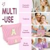 2PCS Makeup Bags Teen Girl Gifts Trendy Stuff - Personalized Christmas Gifts for Women - Stocking Stuffers for Teen Girls - Cosmetic Bag for Travel Toiletry - 11 12 13 14 15 16 Years Old Gift - Pink A view 4