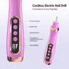 HengYuaoler Professional Manicure Pedicure Kit Cordless Electric Nail File Set 6 Speed Cordless Nail Drill for Thick Nail Toenail Cuticle Hand Foot Care Nail Drill Tool(Purple) view 3