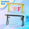 AellasNervalt Preppy Patch Cosmetic Bags - 2Pcs Summer SPF Chenille Varsity Letter Golden Toiletry Bag Black Large Clear Waterproof Portable Makeup Bag Clutch Purse Travel Beach Bag for Women Girls view 2