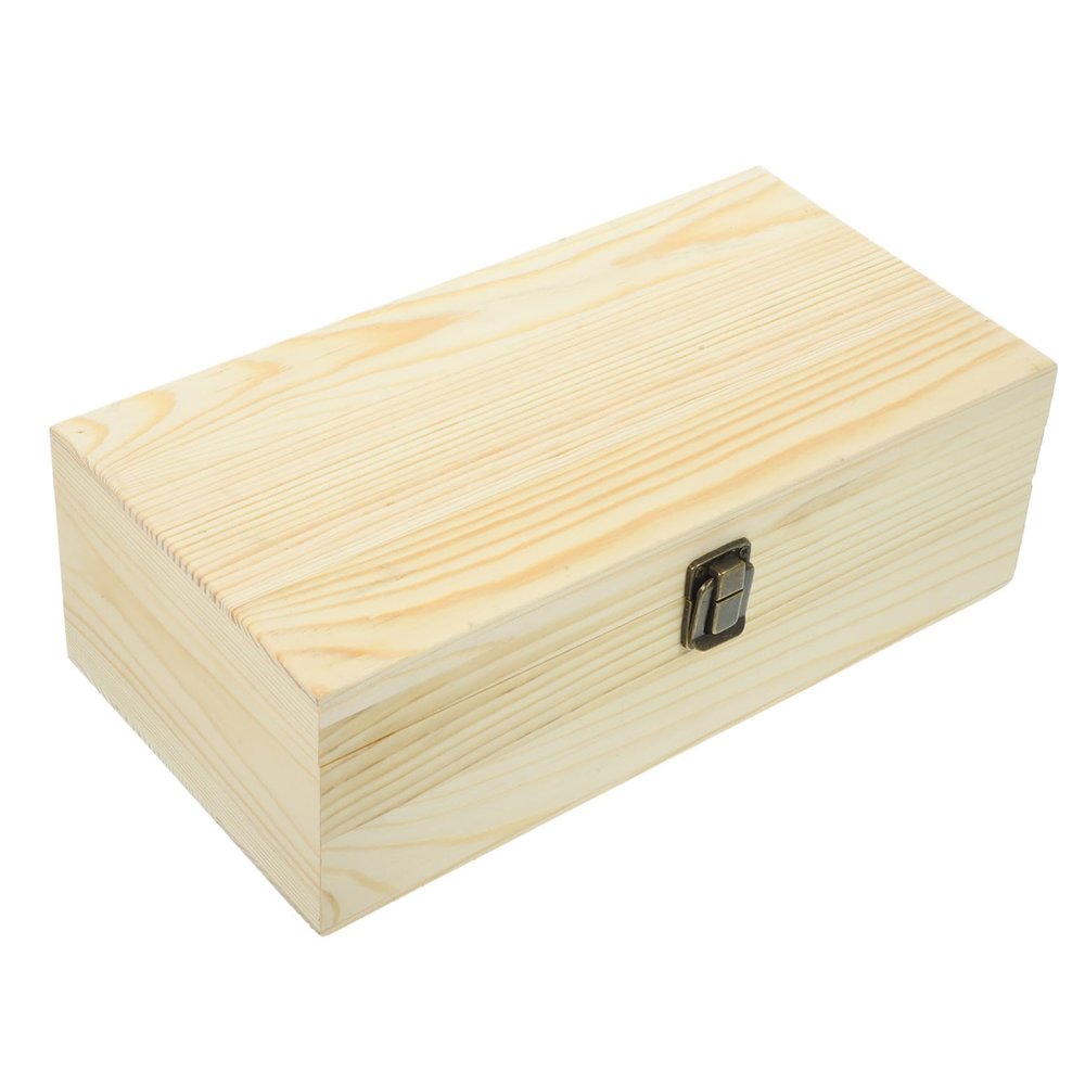 PAMINGONO 32Holes Wooden Essential Oil Storage Box with Slots Portable Organizer for Travel and Home Lightweight Pine Wood Case for Essential Oil Bottles Secure Carrier for Aromatherapy Collections