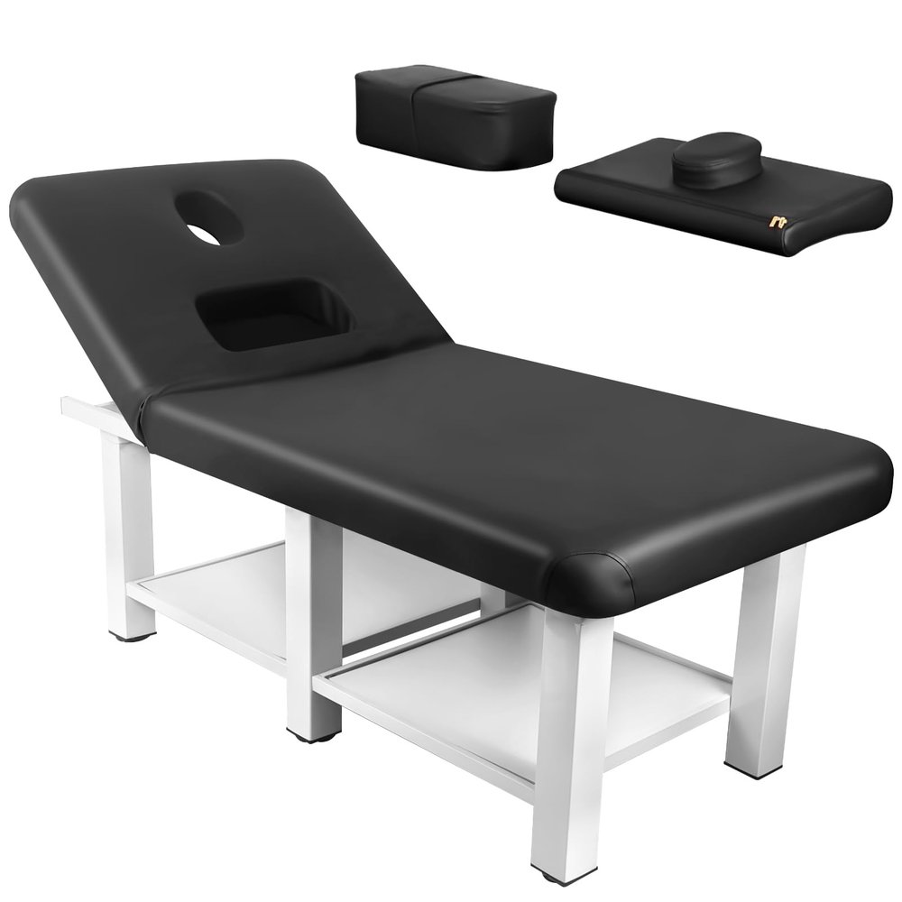 CETIVENO Professional Massage Table 75in Lash Bed, Tattoo Table Adjustable Facial Solon Spa Bed for Spa Facial Care Spa Tattoo Bed with 2 Storage Board 1150lbs