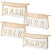 AellasNervalt Boho Patch Cosmetic Bag - Chenille Varsity Letter Toiletry Bag Beige Clear Waterproof Travel Makeup Bag PVC Zipper Clutch Daily Use Purse for Women Girls view 1