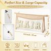 AellasNervalt Boho Patch Cosmetic Bag - Chenille Varsity Letter Toiletry Bag Beige Clear Waterproof Travel Makeup Bag PVC Zipper Clutch Daily Use Purse for Women Girls view 2