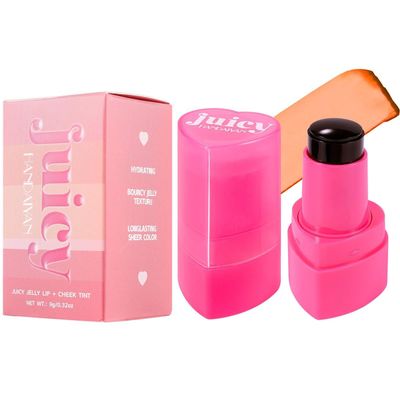 Cooling Water Jelly Tint Blush, Multi-Use Love Blush Tint Stick, Sheer Lip & Cheek Stain Makeup Stick, Moisturizing Buildable Bouncy Jelly Texture, Cruelty Free (05#, 0.32oz)