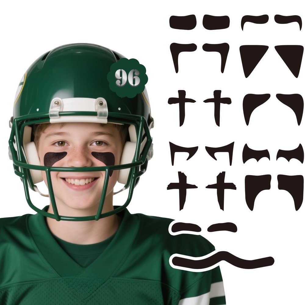 96 Pairs Eye Black Stickers, Sports Eye Strips Baseball Football Softball Face Eyeblack Stickers for Sport Game Day Themed Birthday Party Supplies