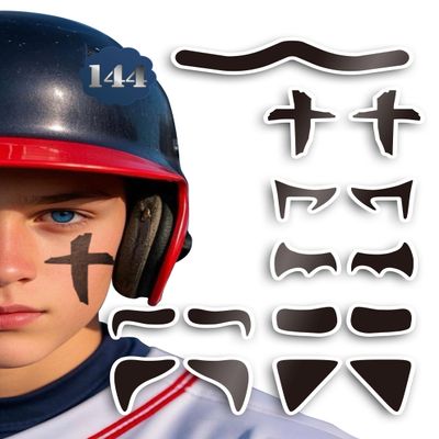 144Pairs Eye Black Stickers, Sports Eye Strips Baseball Football Softball Face Eyeblack Stickers for Sport Game Day Themed Birthday Party Supplies