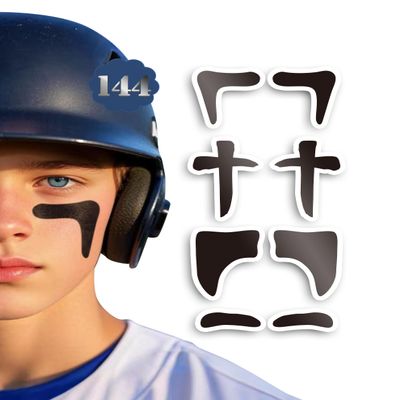 144 Pairs Eye Black Stickers, Breathable Sports Eye Strips Baseball Football Softball Face Eyeblack Stickers for Party Game Sport Supplies, Baseball Mom Accessories (Mixed3, 144 Pairs)