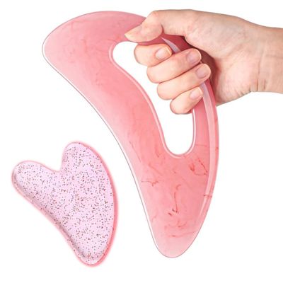 Body Gua Sha Tool Cellulite Larger Guasha Board with Handle Lymphatic Drainage Massager Guasha Tool for Back Neck Face Leg Arm Massage,Gua Sha - Skin Care Gifts for Women