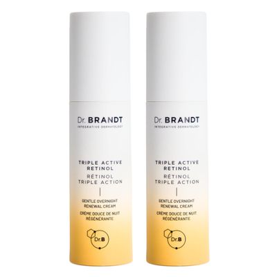 Dr. Brandt Bright This Way Triple Active Retinol - 1 oz, Pack of 2 - Gentle Overnight Renewal Cream - Reduces Wrinkles & Discoloration, Illuminates & Hydrates