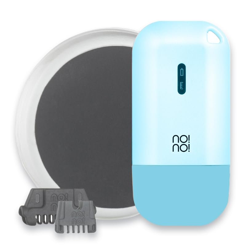 no!no! Micro Hair Removal Device for All Skin Tones, Body & Facial Hair Removal for Women & Men, Rechargeable, Wireless & Portable Hair Removal Device, Hair Remover for Face & Body-Light Blue