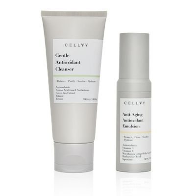 Anti-Aging Face Cleanser and Firming Lotion with Antioxidants and Green Tea Extract