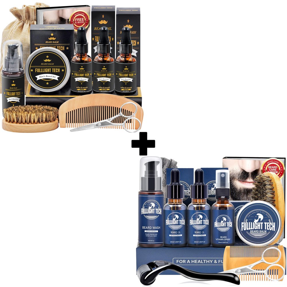 FULLLIGHT TECH Beard Care Kit for Men,Gifts for Men Dad Husband Boyfriend