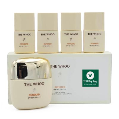 123 UBuy Shop_THE WHOO SUNQUID UV Protective Lotion SPF 50+/PA++++ Special Set 50ml+ Travel Kit 4ea x 13ml. Cooling-Anti-Aging-Moisturizing formula. Made in Korea