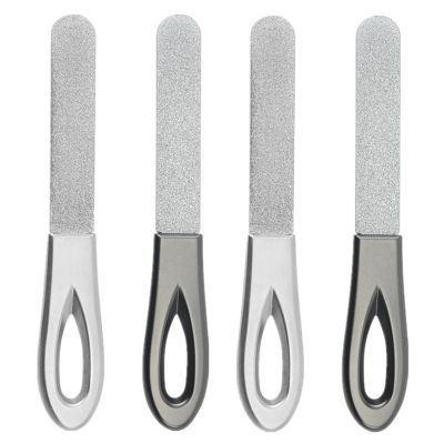 4 Pcs Nail File Stainless Steel Professional Nail Files Double Sided Nail Files Manicure Tools, Emery Boards Nail Art File Fingernail File Pedicure Tools for Natural Nails and Acrylic Nails
