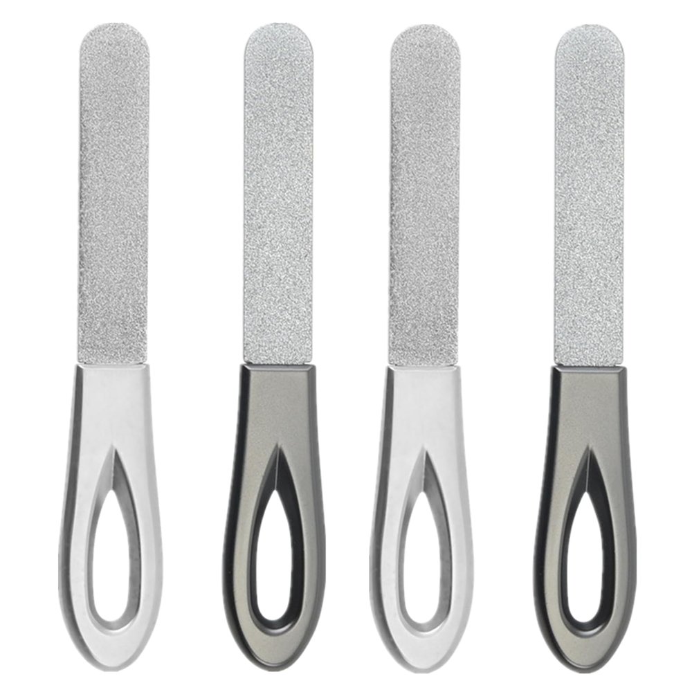 4 Pcs Nail File Stainless Steel Professional Nail Files Double Sided Nail Files Manicure Tools, Emery Boards Nail Art File Fingernail File Pedicure Tools for Natural Nails and Acrylic Nails