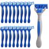 Lanties 16 Pcs Disposable Razors for Men Bulk 5-blade Disposable Razors Men's Razor Comfort Head Long-blade Sensitive Skin Razor for Hotel Travel Spa Gift view 1