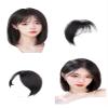 3x4.7 Inch Starry Sky Inner Net 9.8 Inch Clip In Toppers Human Hair Straight Hair Imitation Delivery Needle Hairpiece for Women Thin Hair (Natural black,middle part) view 1