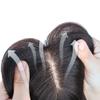 3x4.7 Inch Starry Sky Inner Net 9.8 Inch Clip In Toppers Human Hair Straight Hair Imitation Delivery Needle Hairpiece for Women Thin Hair (Natural black,middle part) view 4