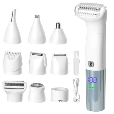 6-in-1 Hair Removal Device, Female Hair Removal Device, Painless Body Hair Trimmer, Suitable for All-Round Hair Removal on The face, armpits, arms, Legs, etc., with Display Screen, Rechargeable