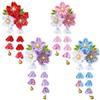 Umibow 4 Pcs Japanese Style Flower Hair Clips Headwear Traditional Kimono Tassel Barrette Clips Tsumami Kanzashi Hanfu Cosplay Hairpin for Women Photo Props view 1