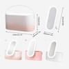 Hand Mirror, Mirror Portable LED Makeup Mirror Organizer Box, Desktop Single-Sided Mirror, Multifunctional Touch Screen Vanity Mirror with Lights Beautiful(White) view 2