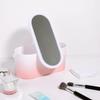 Hand Mirror, Mirror Portable LED Makeup Mirror Organizer Box, Desktop Single-Sided Mirror, Multifunctional Touch Screen Vanity Mirror with Lights Beautiful(White) view 4