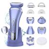 Electric Shavers for Women, 7 in 1 Hair Removal Kit with Epilator Bikini Trimmer Face Razor Body Brush Face Massager Foot Callus Remover, IPX7 Waterproof Lady Razors Set for Legs Armpit Bikini Pubic view 1